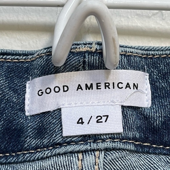 Good American Good Legs Under Fray Waistband High Rise Skinny Jeans size 4 (27) - Picture 4 of 11